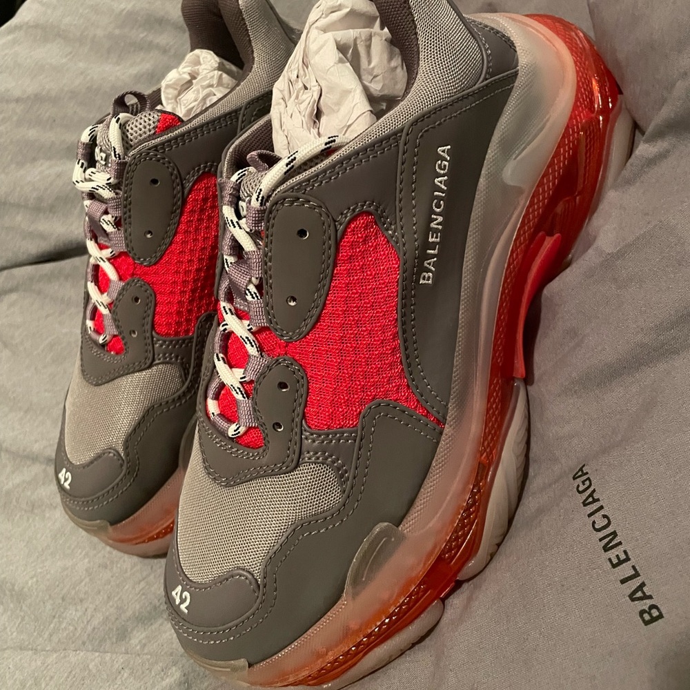 Balenciaga Men’s Triple S Clear-Sole Sneakers